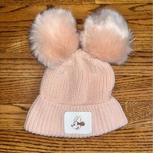 Minnie Mouse Love Your Melon Girl Outline Speckled Cuffed Knit Beanie Pom Pom